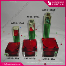 Elegante rote Creme Kosmetische Acryl Quadratcontainer